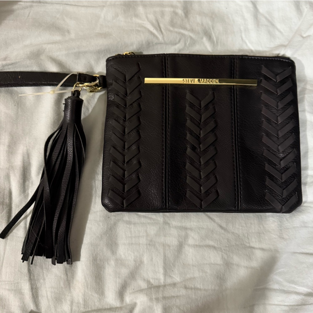 Steve Madden Black Wristlet Clutch